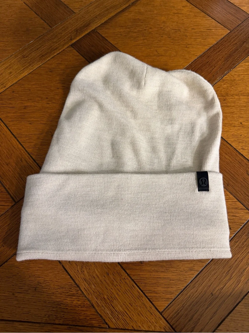 Lululemon Merino Wool Blend Beanie L/XL Ivory Cream Cuffed Hat NWOT